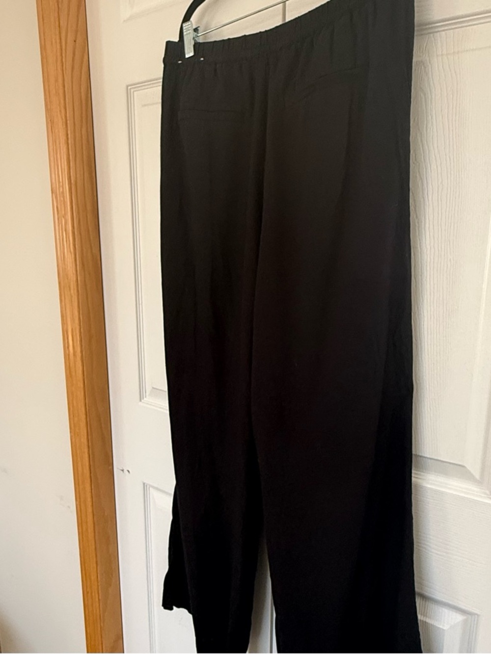 Reitmans Black Linen Wide-Leg Pull-On Pants